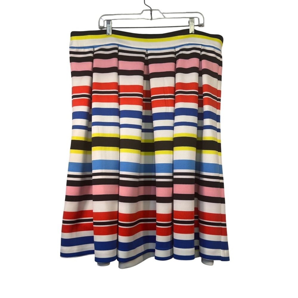 Eloquii Womens Multicolor Striped A-Line Skirt Size 20 Polyester & Spandex Blend